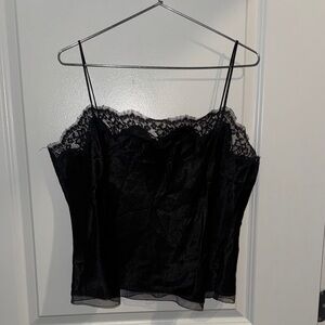 J. Crew Black Camisole with Lace Trim